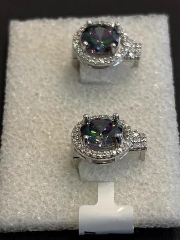 טבעת כסף 925 משובץ בזרקונים ואבני טופז