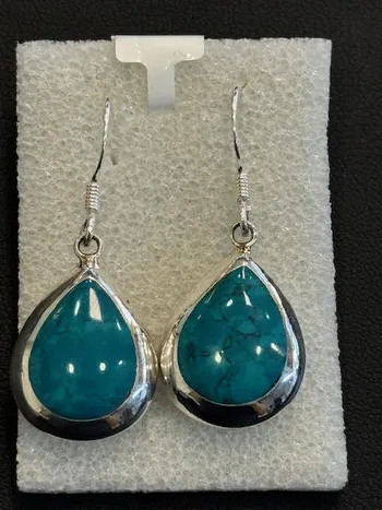 עגילי כסף 925 משבוץ באני טורקיז