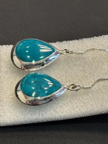 עגילי כסף 925 משבוץ באני טורקיז