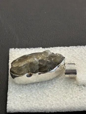 טליון כסף 925 משובץ באבן סמוקי קוורץ