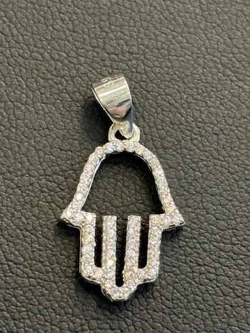 טיון כסף 925 חמסה משובץ בזרקונים