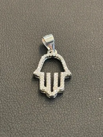 טיון כסף 925 חמסה משובץ בזרקונים