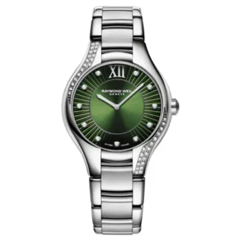 Raymond Weil Noemia Ladies Quartz Green Dial 47 Diamonds 32MM