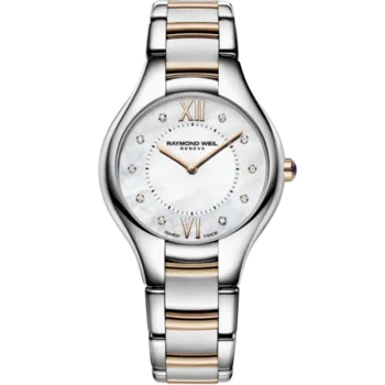 Raymond Weil Noemia Ladies Quartz 10 Diamond Rose Gold Watch 32MM